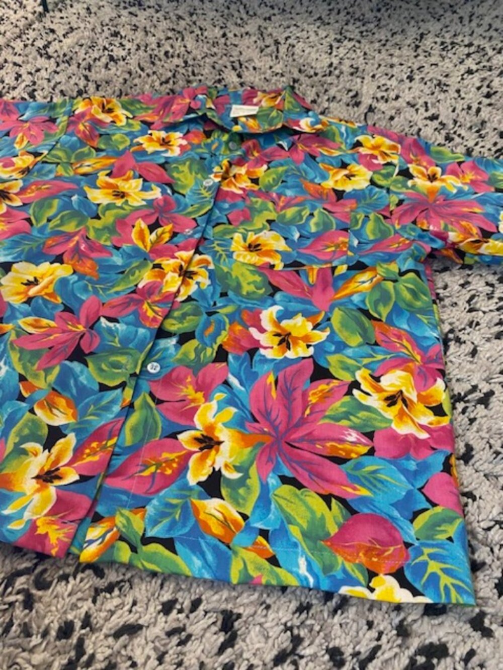 VTG 80's retro shorts and Shirt Set Floral loud colours. Marsh Mallow Med baggy - Picture 4 of 16